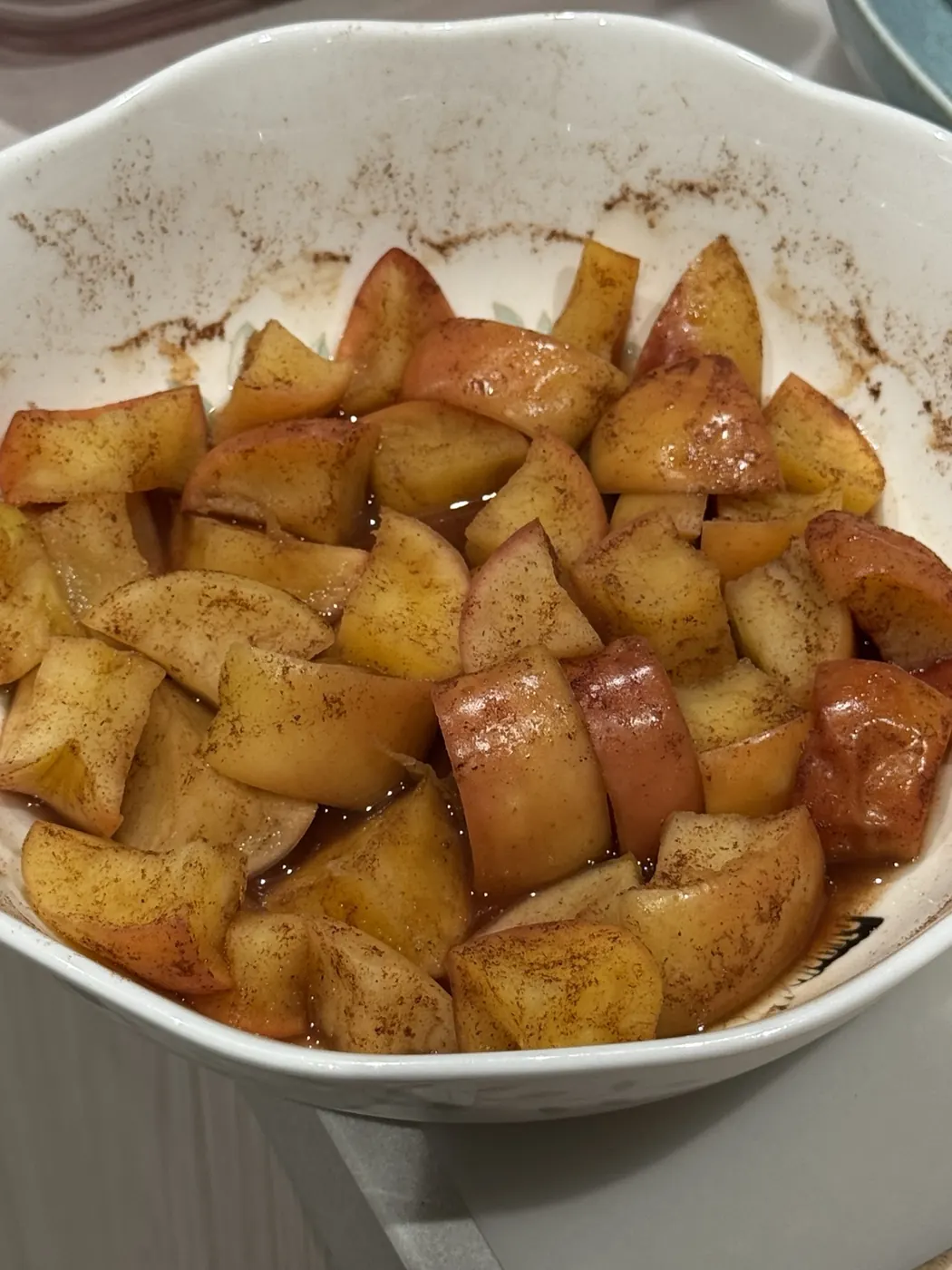 Fruit with cinnamon and honey
